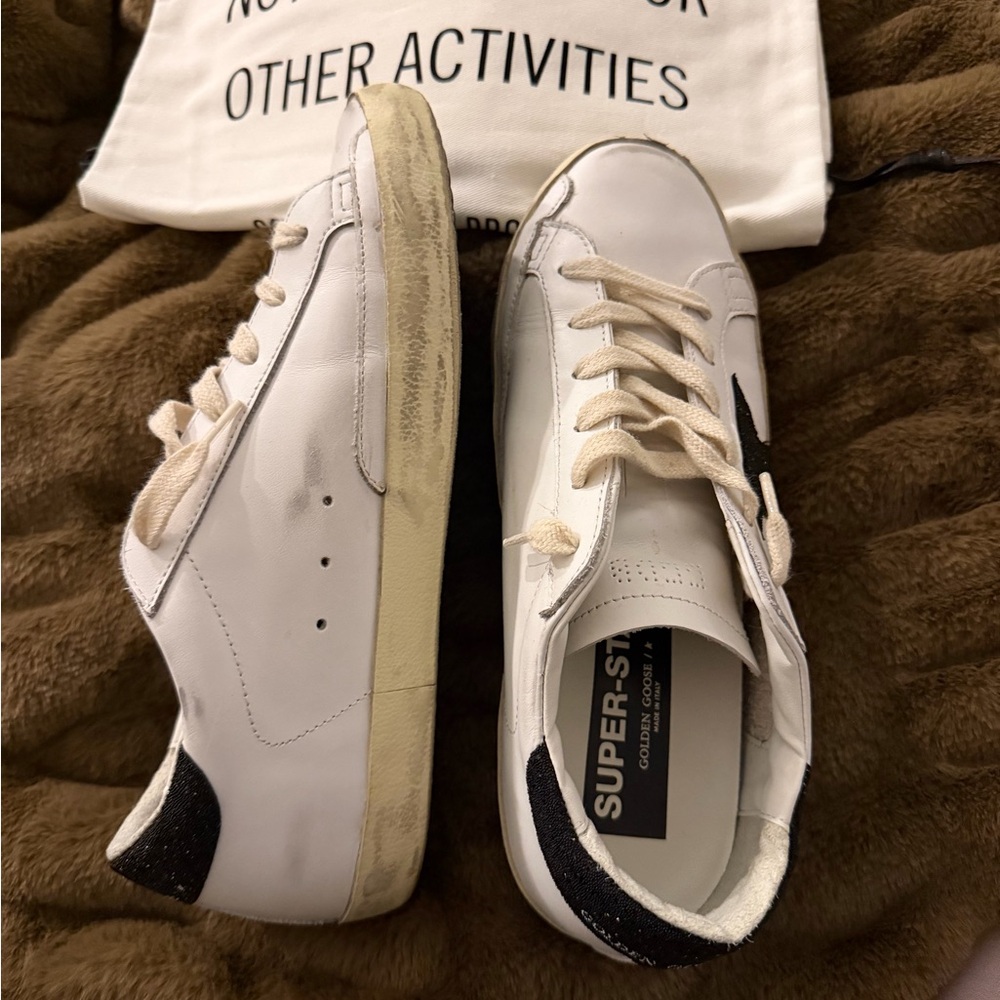 Golden Goose White and Black Superstars